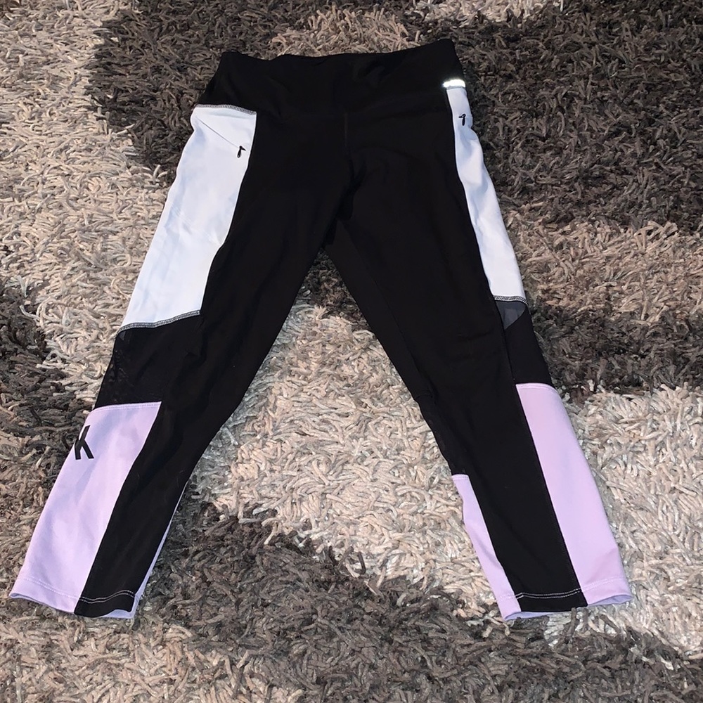 Pink Ultimate large gym pant sheer slats dude zippered pockets great cond
